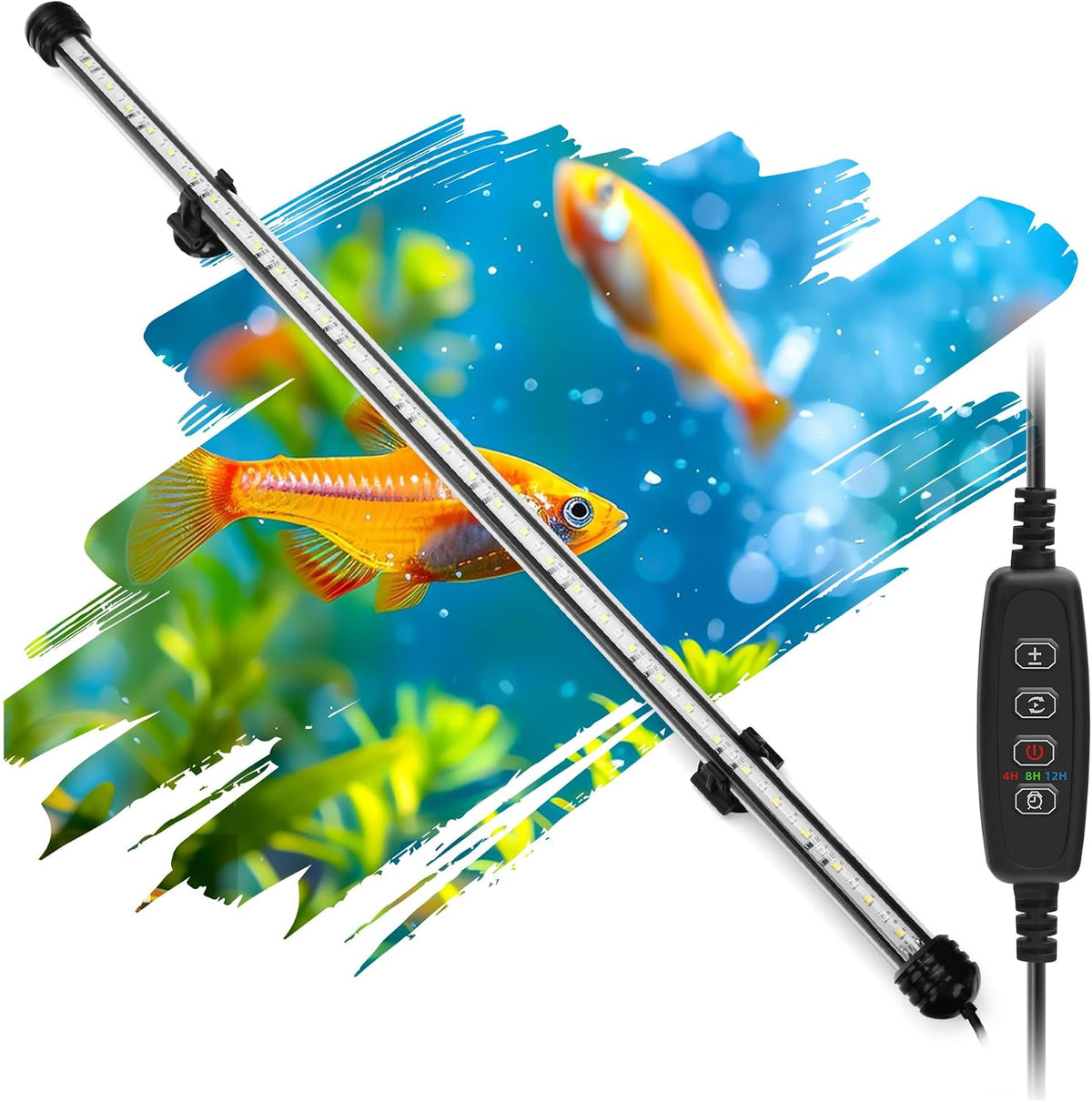 LED Submersible Aquarium Light 4W Underwater Fish Tank Light - NVL-05 (22.8in 12w)