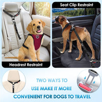 Lukovee Dog Seat Belt, 3-in-1 Headrest & Seatbelt Clip & Latch, 2 Pack – Essentials for Dogs - B-Black / A- Headrest with Clip + 2 in 1 Seat Belt - image 3