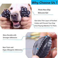 Dog Anti Slip Paw Grips Traction Pads,Dog Feet Stickers with Stronger Self-Adhesive Paw Pad Provide Traction for Senior, Injured Dogs,12 Sets (48 pcs) S Black