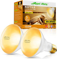 2-pack 150W UVA reptile heat lamp basking spot light bulbs