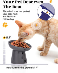 Y YHY Slow Feeder Cat Bowl, Ceramic Cat Slow Feeder Bowl - Grey - image 4