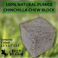Chinchilla Chew Toys, Pumice Chew Blocks, Lava Block for Hamster, Rat, Mice, Degus, Gerbils, Small Animal Toys, Guinea Pigs, Rabbit Toy, Bunny Toy by Billy Buckskin (Pack of 6)Mined in USA