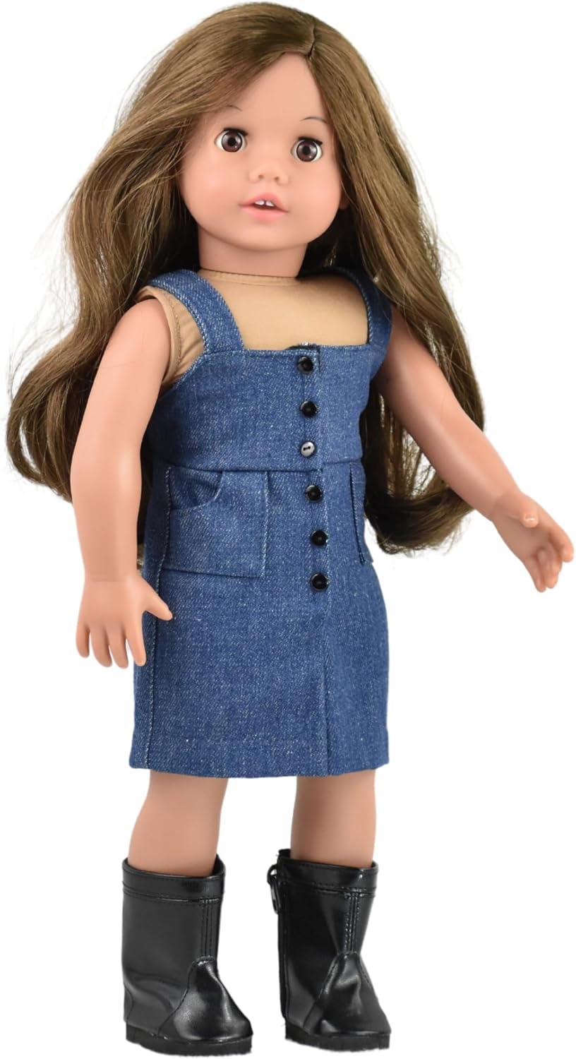 Sophia's black tall doll boots with center seam and side zippers for 18 inch dolls - view 3