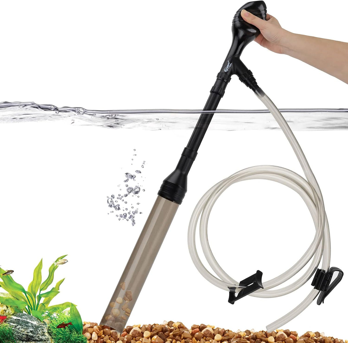 hygger Small Gravel Vacuum for Aquarium - L