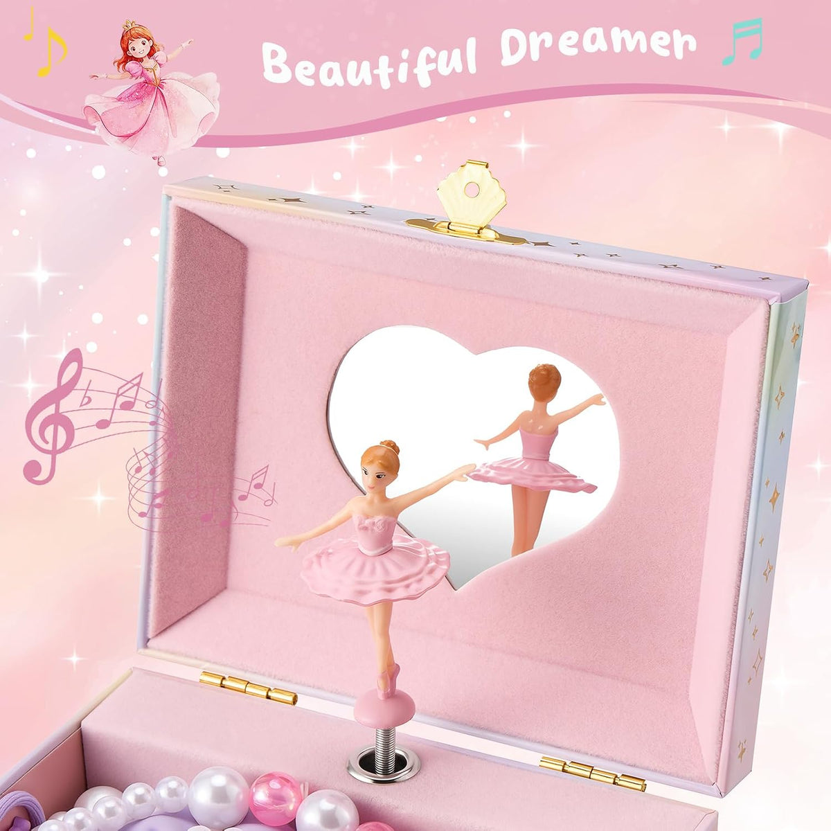 ProCase Musical Unicorn Jewelry Box for Girls, Spinning Unicorn – Fun for Kids & Family - Ballerina (Box Only) - image 2