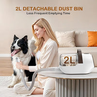 Dog Grooming Vacuum, Dog Grooming Kit with Pet Clipper Nail Grinder, 3 Suction Modes Dog Brush Vacuum with 6 Pet Grooming Tools (Brown)