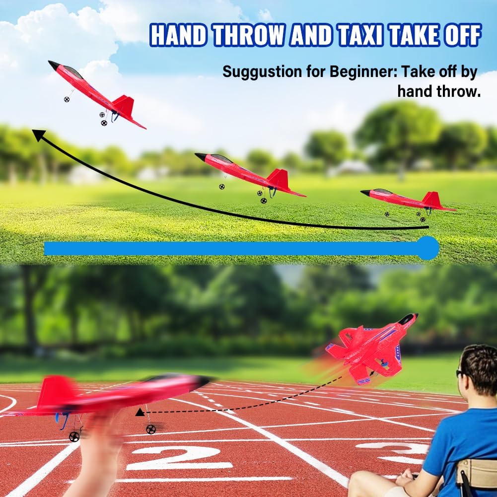 RC Plane, F22 RC Airplane Fighter Ready to Fly - Red Kf803 - image 4