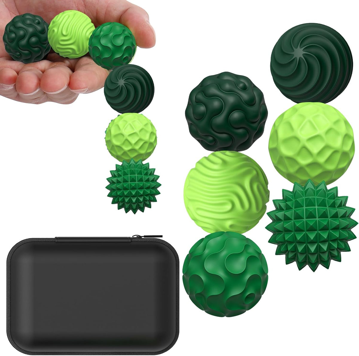 BUSOHA Silicone Magnetic Fidget Balls - Green+light Green / 1.2 Inch