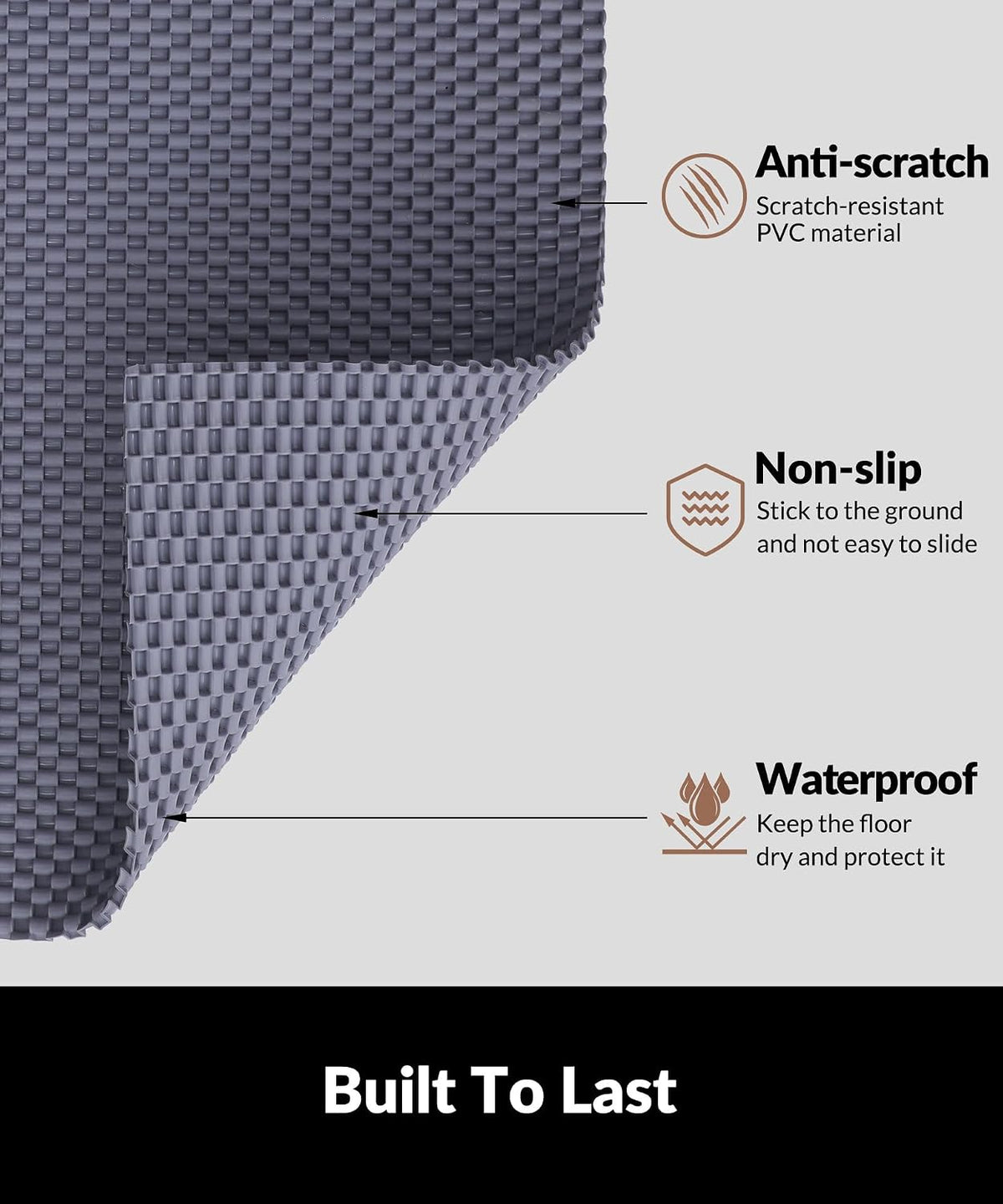 Cat Litter Mat, Cut to Fit Any Place - Grey / 40x28 Inch - image 3