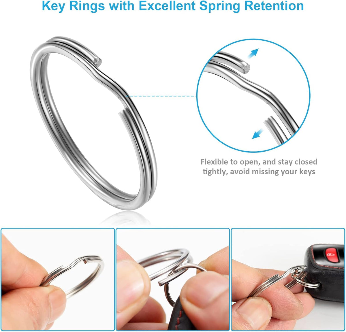 YHYZ Split Key ring Assorted, 5 Sizes - 1 / Stainless Steel - image 4
