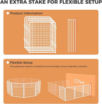 FXW Homeplus Unleashed Indoor Dog Playpen - Stress-Free and Safe Play, Heavy Duty 32 Inch 4 Wire Panels Dog Pen for Puppy and Small Dogs, White│Patented