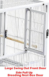 Single Stackable Center Divided Breeder Breeding Bird Flight Double Rolling Cage for Aviaries Canaries Cockatiels Finches Budgies Small Parrots Single Story