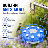 2 Pack 16 oz Saucer Hummingbird Feeders for Outdoors - Clear Sapphire / 2-Feeder Set - image 4