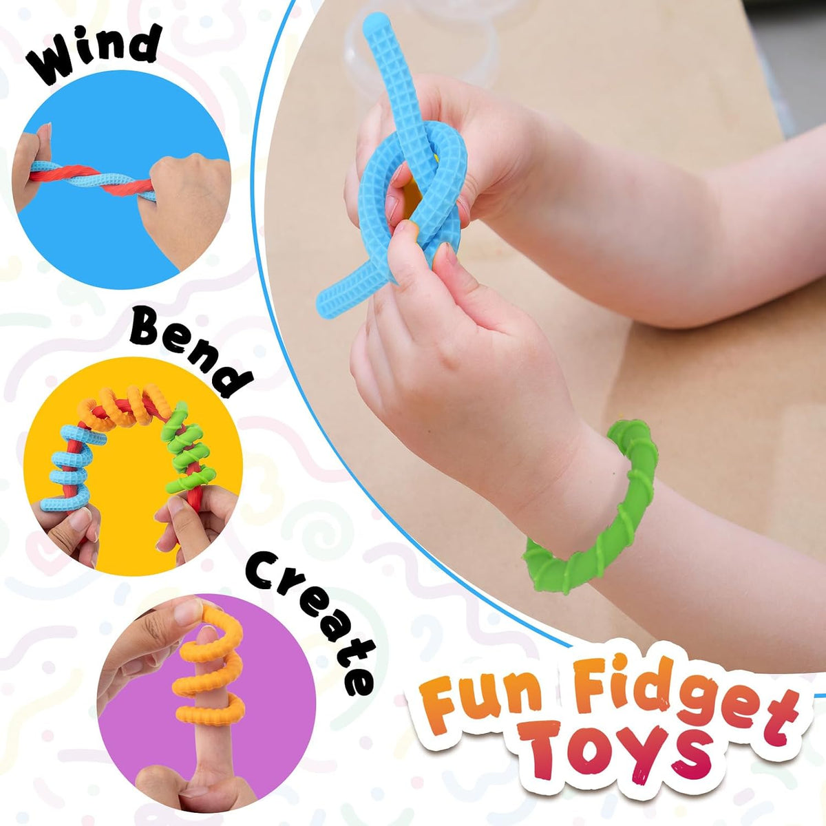 Fidget Toys for Kids 3+, Textured Silicone Sensory Sticks - image 2