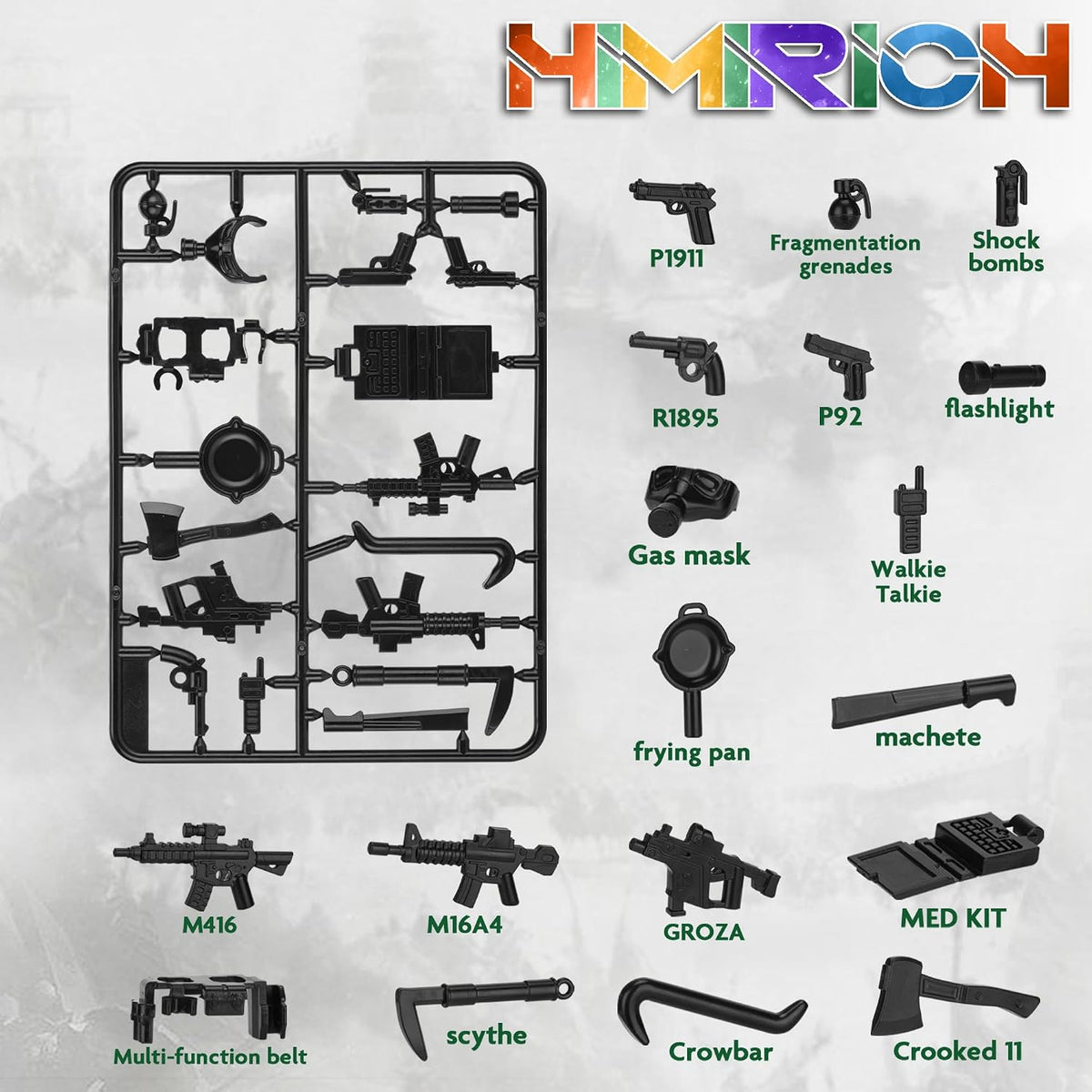 Weapons Pack Military Toy Set Building Blocks Model for Soldier - 38 PCS-Weapons - image 3