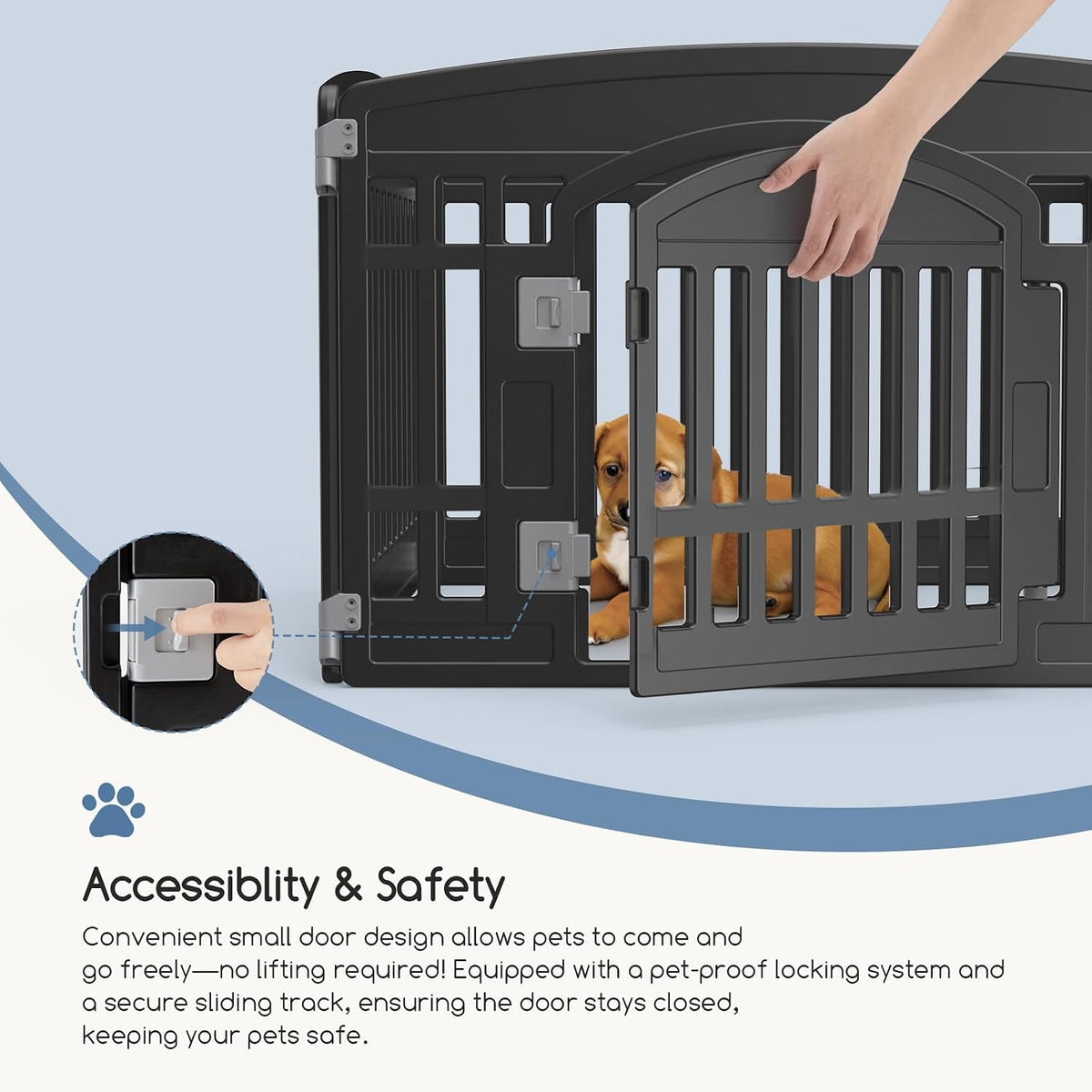DUMOS Plastic Dog Playpen - Black / 4 Panel / 24IN - image 4