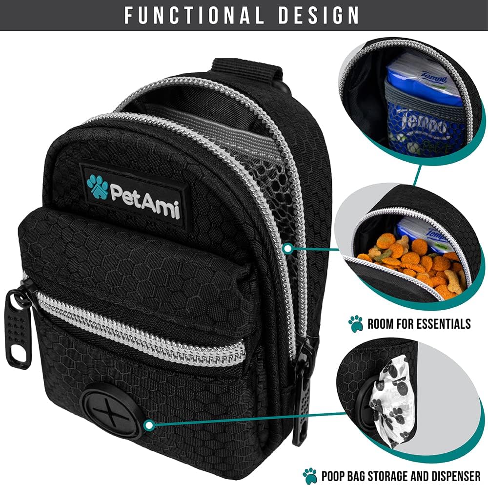 PetAmi Dog Poop Bag Holder for Leash - Black / 1 Count (Pack of 1) - image 3
