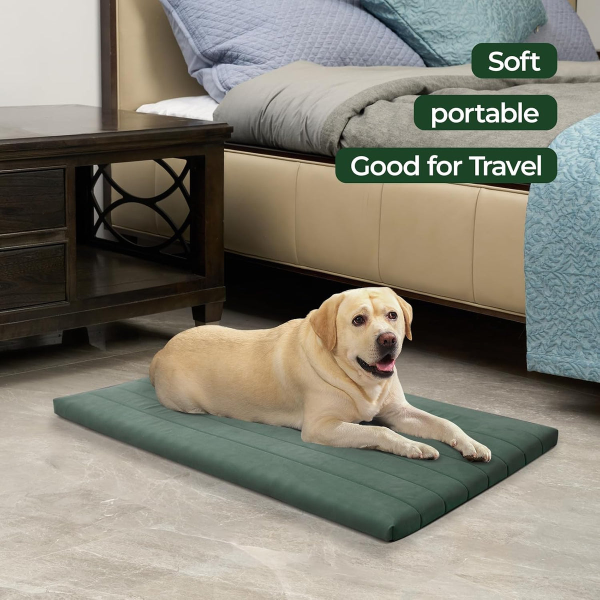 BALANCE Dog Crate Bed, Orthopedic Dog Bed Pad with Waterproof Liner, Washable Crate Foam Pet Mat - Mint Leaf / 48.0"L x 30.0"W x 2.0"Th - image 3