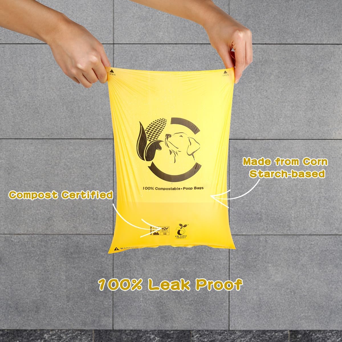 Certified Home Compostable Dog Poop Bags, 270 Plant Based Bags – Essentials for Dogs - Maize Yellow / 270 Count (Pack of 1) - image 3