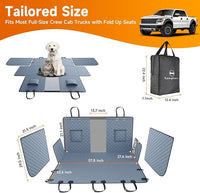 XL Dog Truck Seat Cover with Car Door Protector - Waterproof Full Coverage Back Seat Cover for Trucks with Flip-Up Rear Seats, Fits Full-Size Crew Cab Models Like F150 & F250