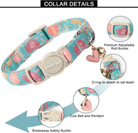 ARING PET 2 Pack Cat Collar-Cute Cotton Cat Collar Breakaway - Valentine-Heart & Blue Heart - image 3