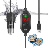 10W 5V/2A USB Super Mini Betta Heater LED Digital for up to 1 Gal - For Aquariums ≤ 1 Gal