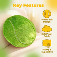 14" Volleyball Plush Pillow Soft Throw Toy for Kids Room Decoration – Fun for Kids & Family - Tennis / 14" - image 3