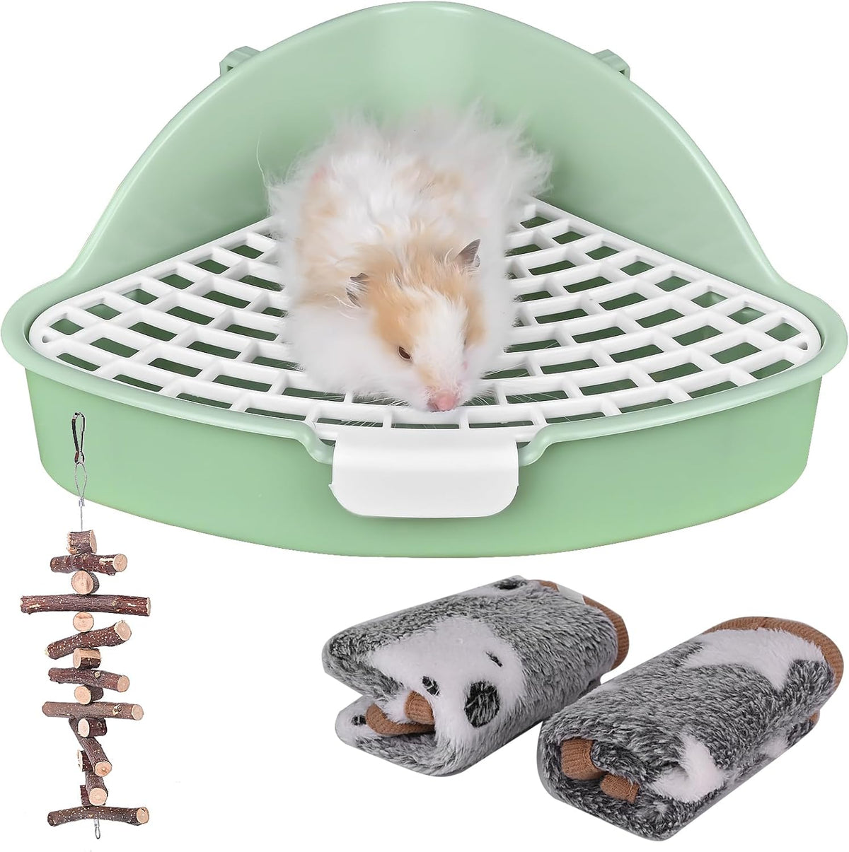 RUBYHOME Triangle Potty Trainer Corner Litter Bedding Box Pet Pan - Green