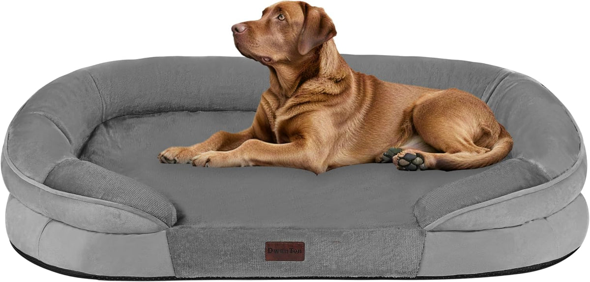 Orthopedic Waterproof Medium Dog Bed Sofa, Gel Memory Foam, 36" – Essentials for Dogs - Medium Grey / X-Large(45 x 32 x 7 inch)