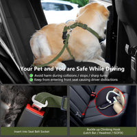 Dog Seat Belt Vest Harness for Car - Full Army Green / L (Chest: 22-32.3", Neck: 16.9-26") - image 2
