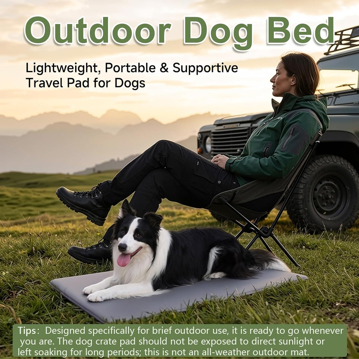 Outdoor XL Dog Crate Pad Bed, Waterproof Wipeable Mat, 41" - Dark Grey / 35"L x 22"W x 1.2"Th - image 3