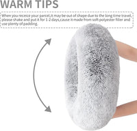 Love's cabin Calming Cat Bed for Indoor Cats, Anti-Anxiety Donut Round Dog Bed, Fluffy Faux Fur Washable Pet Bed for Small Medium Dogs and Cats,Grey,20in