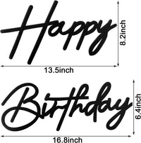 Happy Birthday Sign for Backdrop - Felt / Black - image 2