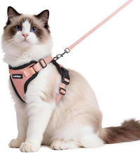 rabbitgoo Cat Harness and Leash Set, Escape Proof Vest - M / Light Salmon Pink