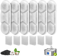 12 Pack Dog Water Fountain Replacement Filters for 410oz/3.2Gal/12L - 6 Pack