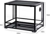 REPTI ZOO 50 Gallon Reptile Glass Tank Terrarium 2 in 1 Side Meshes - 24" x 18" x 18" (34 Gallon) - image 2