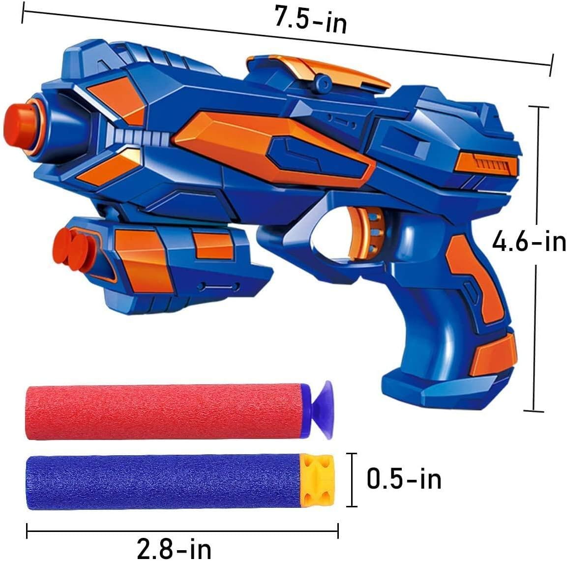 Pokonboy foam dart blaster 2 pack in orange and blue with 60 soft foam darts and wristbands - view 8