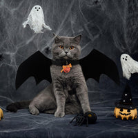 Cat Bat Wings Halloween Puppy Bat Wings Pet Bat Costume Cosplay Bat - Bat Wings+Bell - image 3