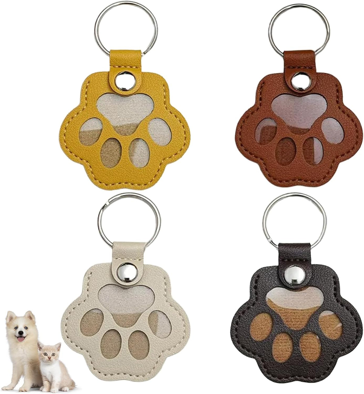 Cat Dog Hair Storage Keychain, Pet Hair Keychain - Brown+black+yellow+white