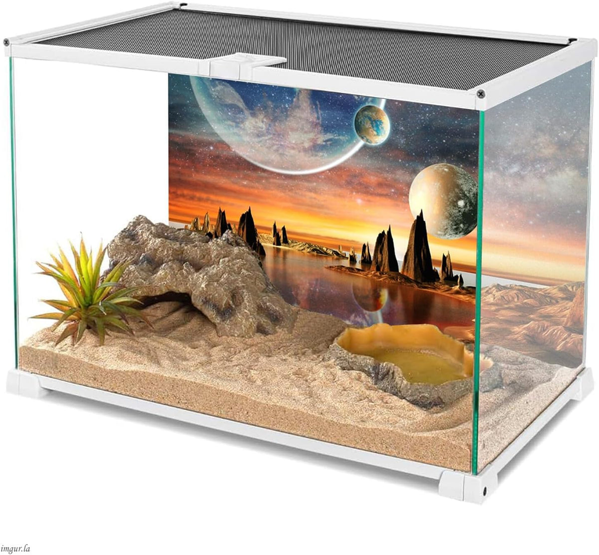 48x18 in Space Aquarium Backdrop Galaxy Planet Earth Fish Tank - 36x18in/90x45cm - image 4