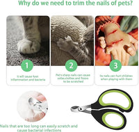 Cats & Dogs Pets Nail Clippers & Trimmers Rabbit Nail Clippers cat Nail Clippers for Indoor Cats cat Claw Clippers with Safety Guard Professional Grooming Tool for Cat Kitten(Green)