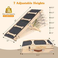 Dog Ramp for Couch, Foldable Dog Ramps for Small Dogs Up to – Essentials for Dogs - Wood - image 2