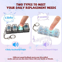 2 Pcs LED Keyboard Fidget Toy for Adults - Sky Blue Creamy+blue Switch - image 3