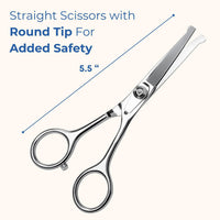 Pet Grooming Scissors Set, Round Tip Shears for Dogs & Cats - image 2