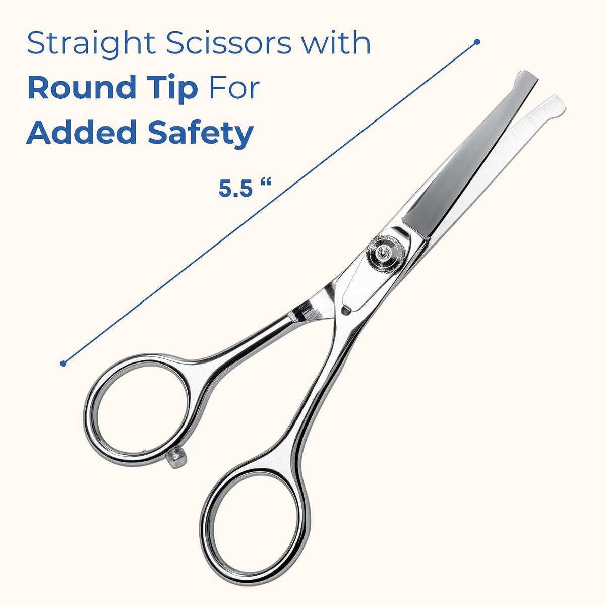 Pet Grooming Scissors Set, Round Tip Shears for Dogs & Cats - image 2