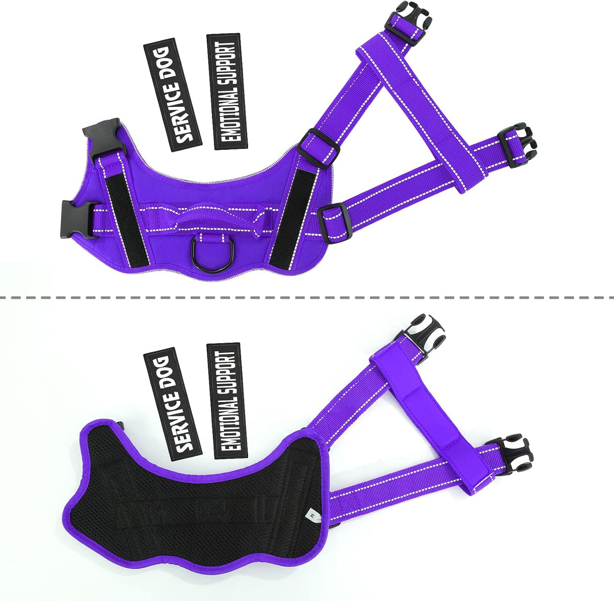 voopet Service Dog Harness, Emotional Support Pet Vest Harness - Medium (Pack of 1) / Purple - image 3