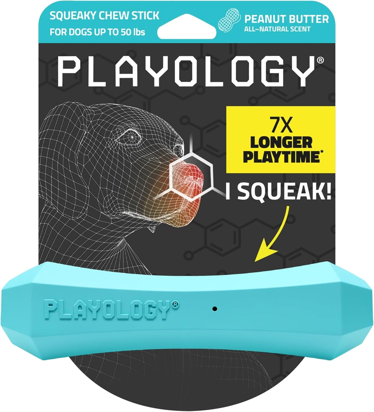 Playology Squeaky Chew Stick Scented Dog Toy - Medium / Peanut Butter