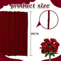 Black Pipe Cleaners for Crafts, Craft Supplies, Arts and Crafts - Rose Red - image 2