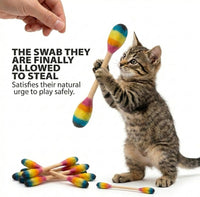 Glaciart One XXL Swabs Cat Toys with Catnip, 2 Pk - Rainbow Swabs / Regular - image 3