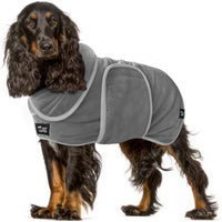Tuff Pupper Fast Drying Dog Bath Robe - Gray / Medium